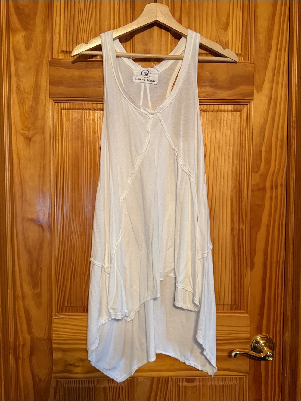 Sloane Rouge White Sleeveless Tunic Tank Top